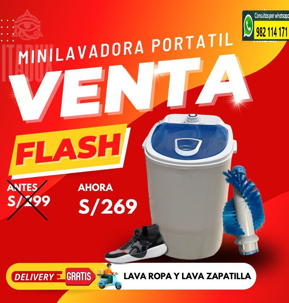 Mini Lavadora Portatil Eléctrica Ropa y Zapatillas en Lima